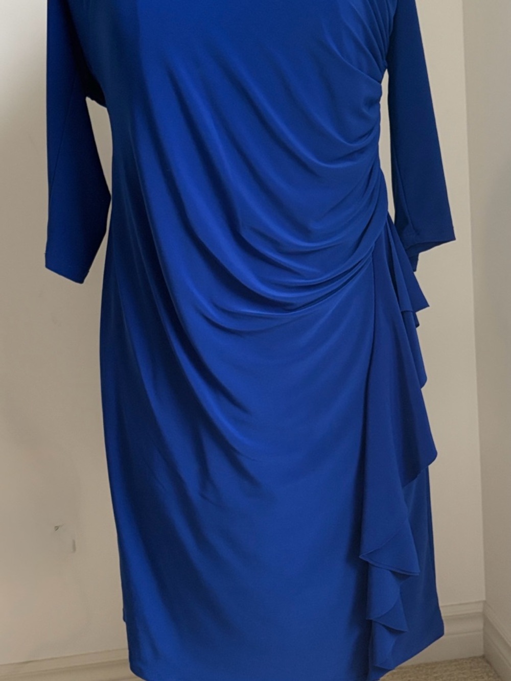 Frank Lyman Design Royal Blue Draped Midi Dress SIZE 16 - Picture 13 of 13